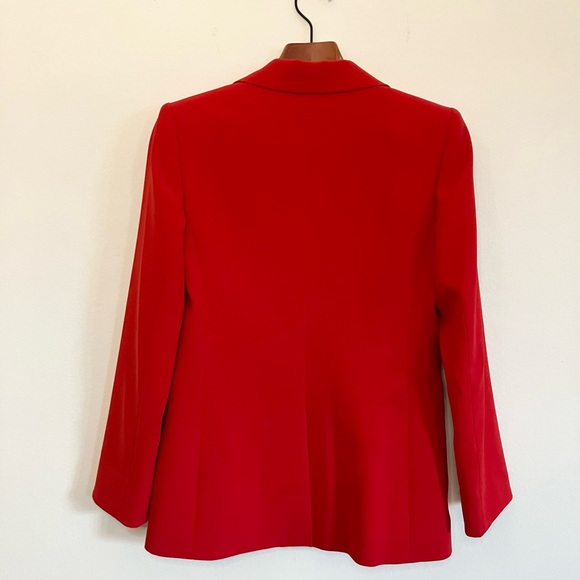 Alice + Olivia Helena Ruby Red Roll Sleeve Structured Blazer Size 2 - Picture 4 of 9